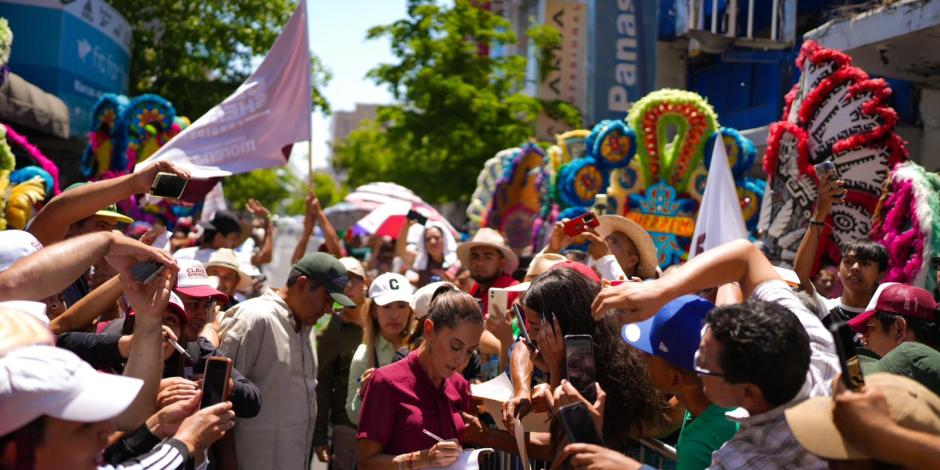 Claudia Sheinbaum llama a la unidad para la transformación durante su visita a Sahuayo, Michoacán.