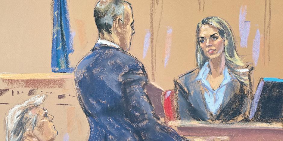 La exasesora de Donald Trump, Hope Hicks, ayer durante el juicio en la Corte de Manhattan, Nueva York.