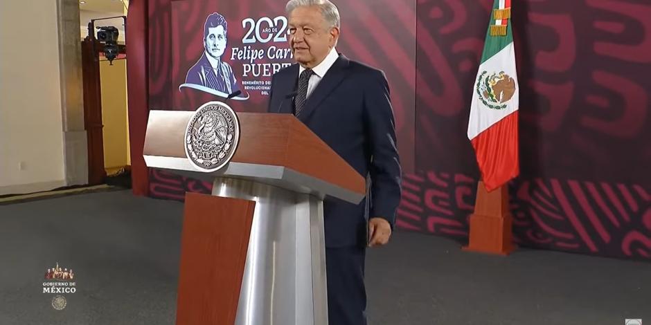 Andrés Manuel López Obrador este jueves en Palacio Nacional.