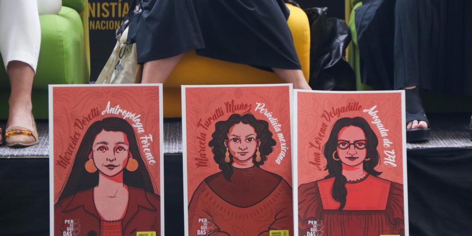 Amnistía Internacional y la periodista Carmen Aristegui, acompañaron a Ana Lorena Delgadillo, Marcela Durati y Mercedes Doretti; en una persecución por parte del Estado Mexicano y de la FGR .