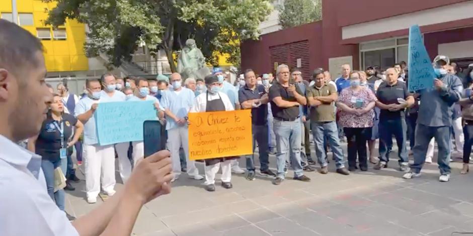 Manifestación en las instalaciones del nosocomio el pasado viernes 10 de mayo.