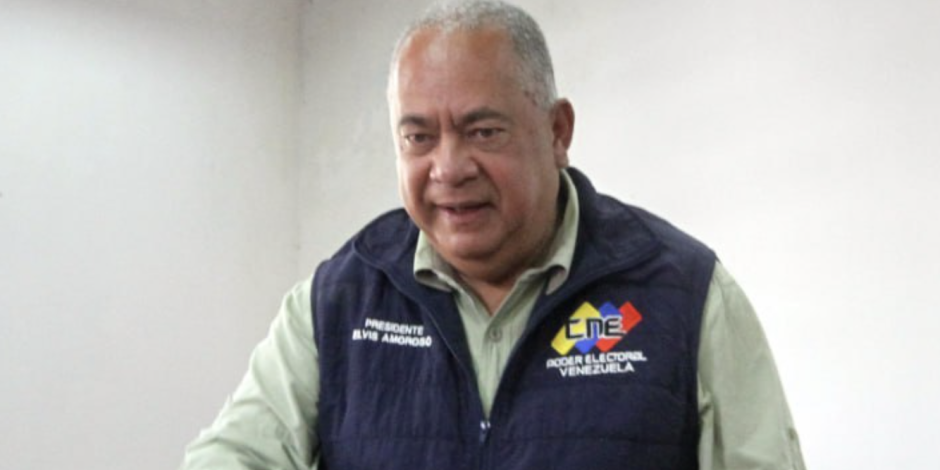 Elvis Amoroso, presidente del CNE de Venezuela.