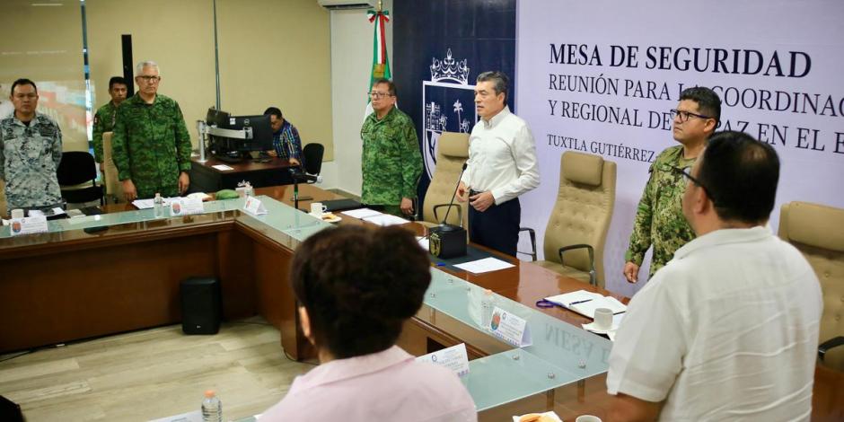 Declaran en sesión permanente a la Mesa de Seguridad para garantizar una jornada electoral pacífica en Chiapas.