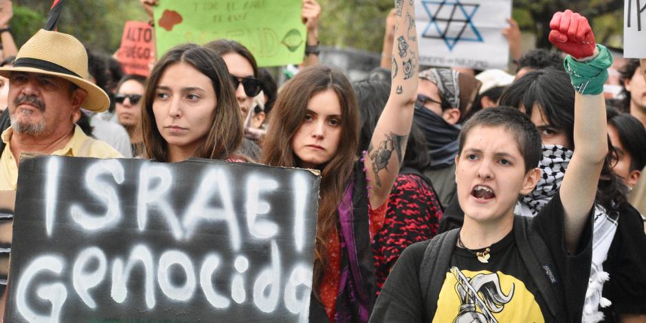 Manifestación afuera de la sede diplomática de Israel, el pasado martes, en la Ciudad de México.