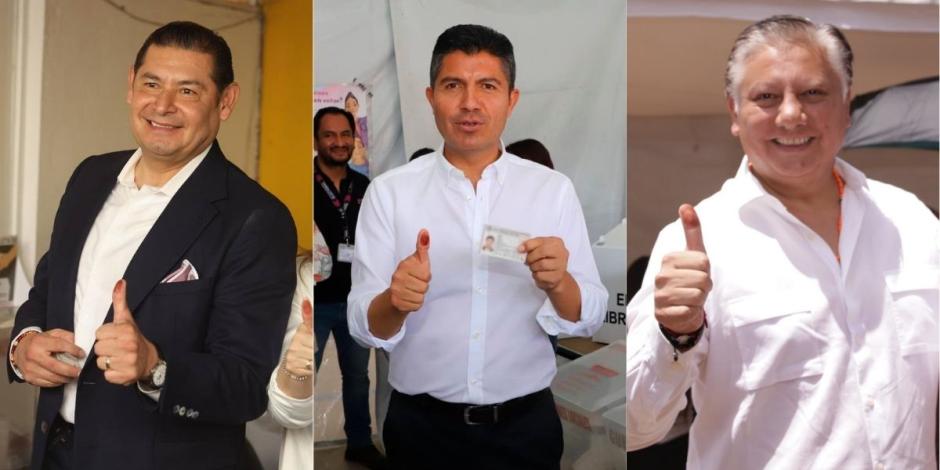 Candidatos Alejandro Armenta, Eduardo Rivera y Fernando Morales votan en Puebla.