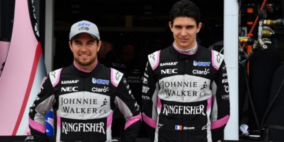 Checo Pérez y Esteban Ocon cuando eran compañeros en la F1
