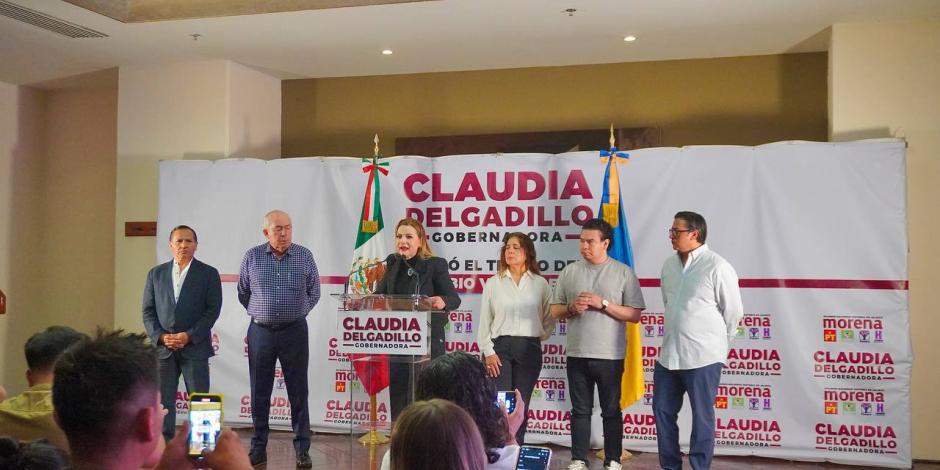 Claudia Delgadillo, durante una conferencia, ayer, acerca del proceso electoral y los resultados del 2 de junio.