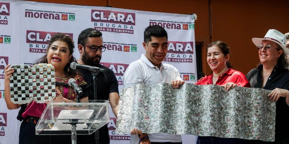 Clara Brugada, virtual ganadora a la Jefatura de Gobierno convocó a la militancia a participar en la jornada de limpieza de la propaganda electoral.