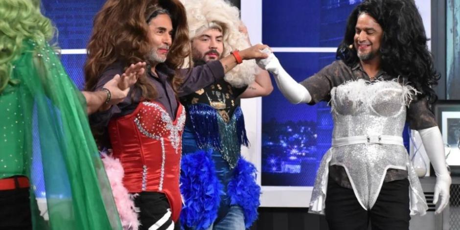 Paul Stanley, José Eduardo Derbez y el resto de 'Miembros al aire' se visten de drag queens (VIDEO)
