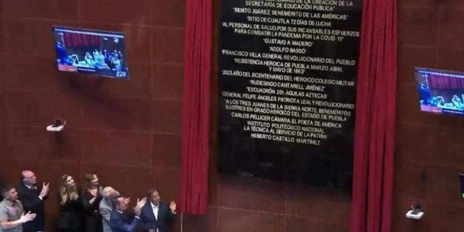 Inscriben el nombre de Heberto Castillo Martínez en el Muro de Honor del Senado.