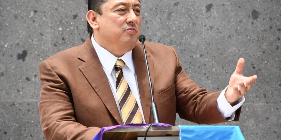 El fiscal de Morelos, Uriel Carmona, durante una actividad sobre los derechos de la comunidad LGBT+, ayer.
