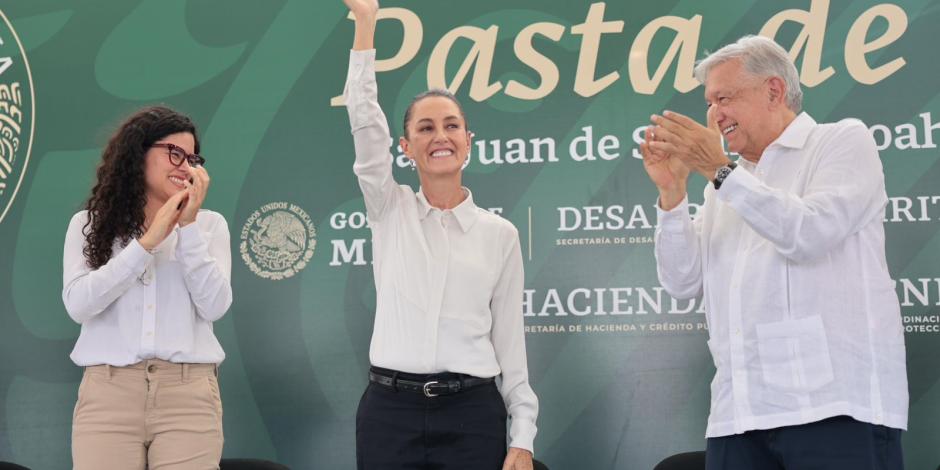 Luis María Alcalde, Claudia Sheinbaum y AMLO en Coahuila, tras mensaje sobre Pasta de Conchos