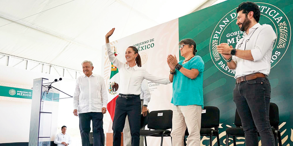 Claudia Sheinbaum, virtual Presidenta electa, ayer en San Juan De Sabinas, Coahuila.