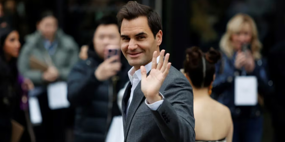 Roger Federer en el desfile de alta costura en París