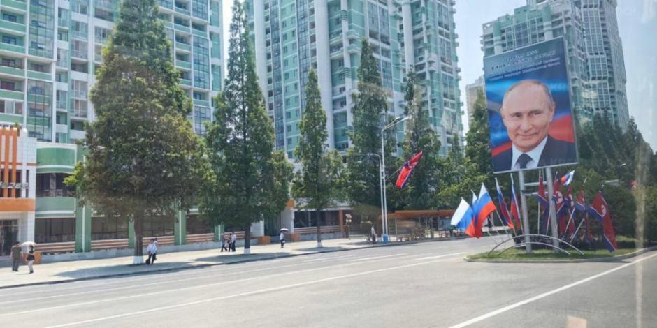 Decoraciones de las calles de Corea del Norte