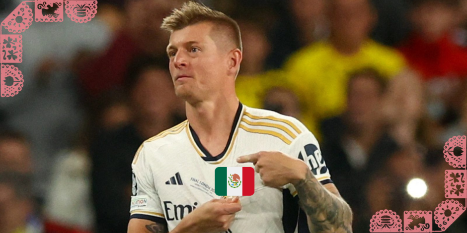 Toni Kroos lleva en alto la bandera de México en la Eurocopa 2024