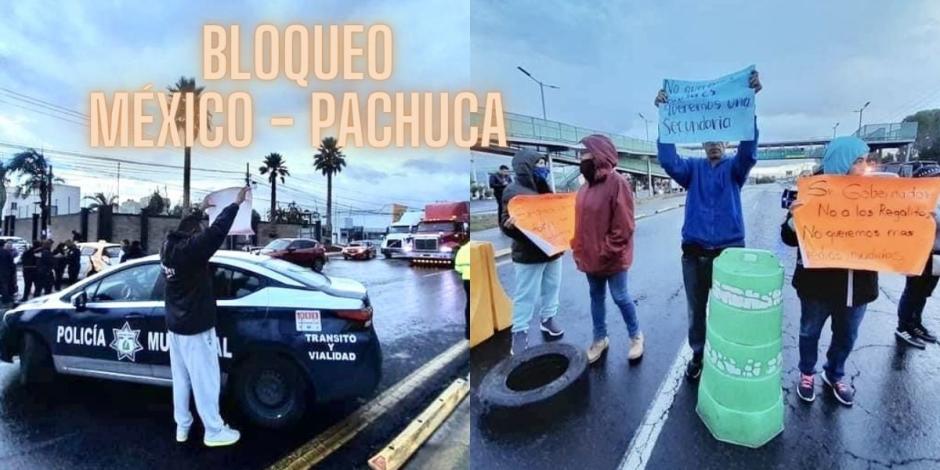 Bloqueo en la autopista México - Pachuca HOY viernes 21 de junio.
