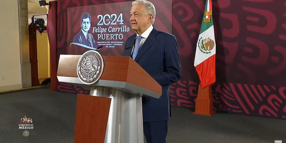 Andrés Manuel López Obrador, presidente de México, ofrece su conferencia de prensa este jueves 4 de julio del 2024, desde Palacio Nacional, en CDMX.