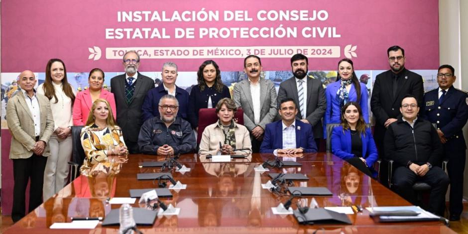 Delfina Gómez instala el Consejo Estatal de Protección Civil para reforzar la atención a la población mexiquense.