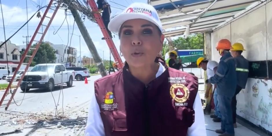 La gobernadora Mara Lezama compartió que falta muy poco para restablecer por completo el servicio eléctrico en Quintana Roo.