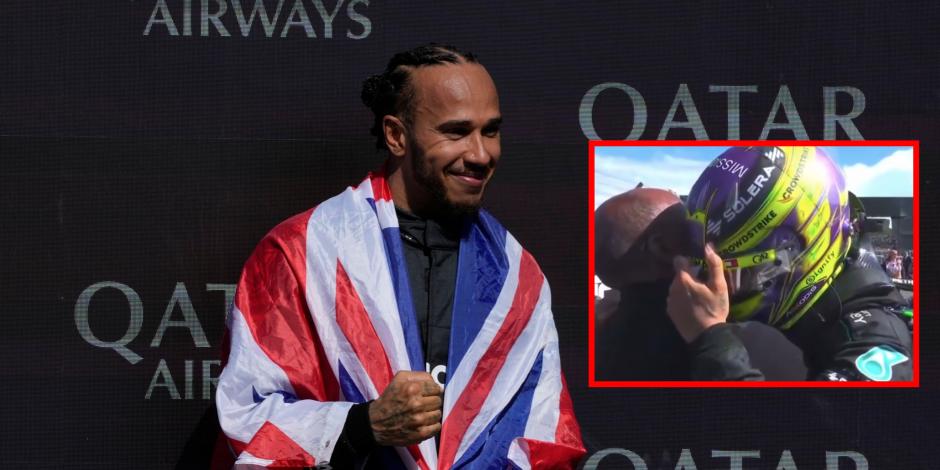 Lewis Hamilton llora con su padre tras ganar el GP de Gran Bretaña de F1