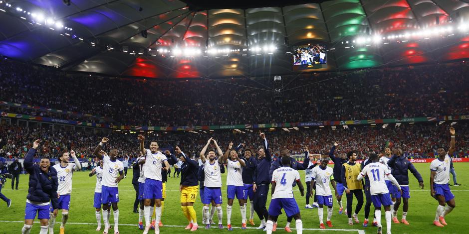 Jugadores de Francia celebran el pase a semifinales.