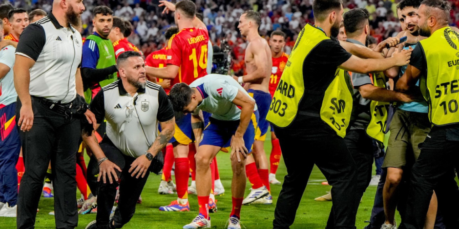 Álvaro Morata es lesionado por un guardia de seguridad en el estadio, mientras España celebraba su pase a la final de la Eurocopa 2024