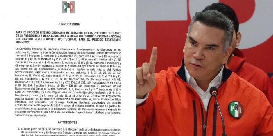 PRI emite convocatoria para reelección de dirigencia nacional; abre puerta a reelección de "Alito" Moreno.