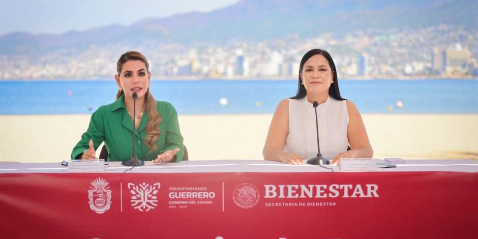 Evelyn Salgado, gobernadora de Guerrero, y Ariadna Montiel, secretaria del Bienestar Federal.