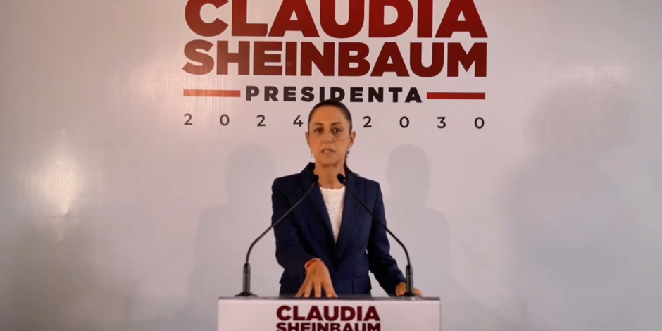 Claudia Sheinbaum Pardo, ayer ante medios de comunicación.