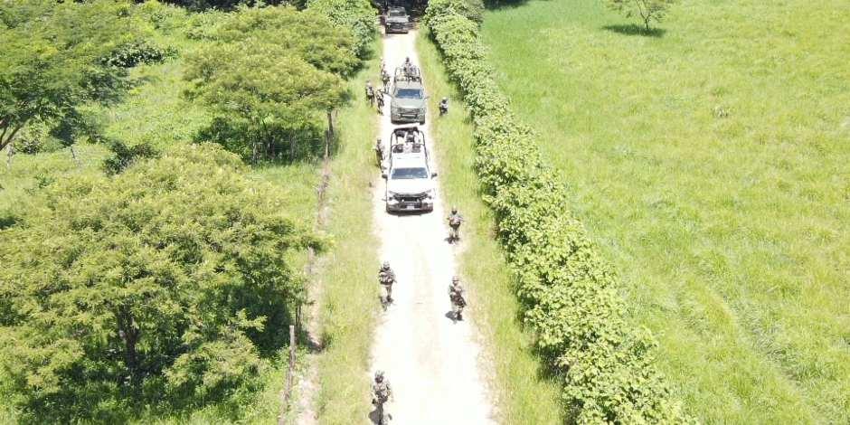 Sedena y Guardia Nacional resguardan Nuevo Morelia, Chiapas.