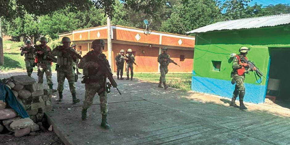 Ejército y Guardia Nacional realizaron operativos en la comunidad de Nueva Morelia.
