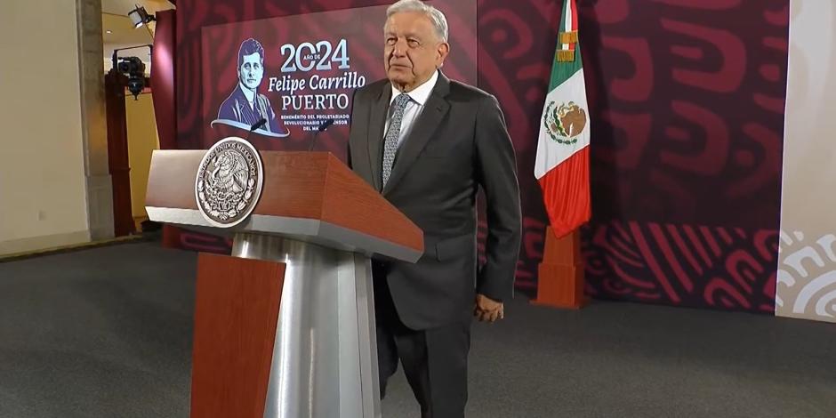Andrés Manuel López Obrador en la mañanera de este miércoles.