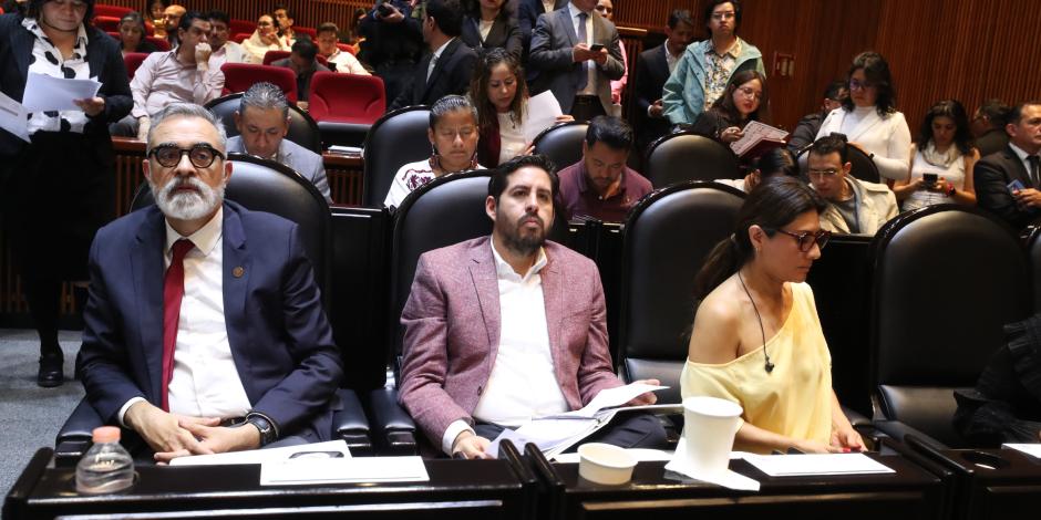 Sesión, ayer, en la Comisión de Puntos Constitucionales de San Lázaro.