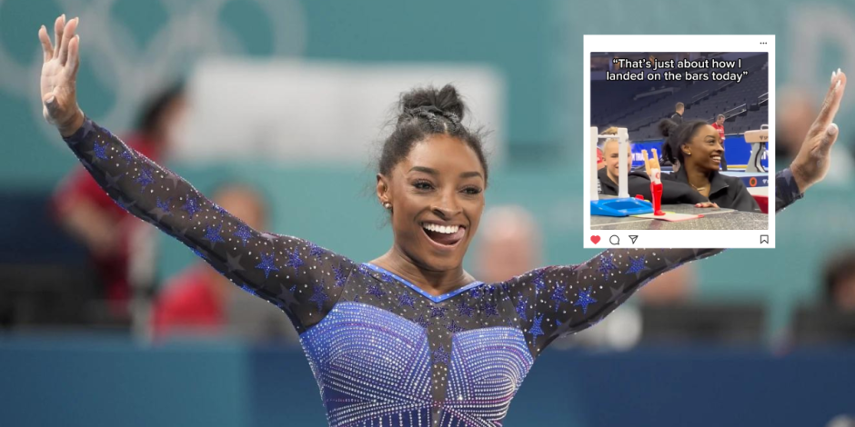 Simone Biles prueba sus habilidades en la gimnasia de juegos de mesa