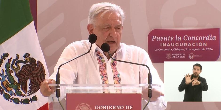 AMLO muestra preocupación por violencia en Chiapas, indicó "hay que ir por el camino de la justicia, de la paz y la tranquilidad".