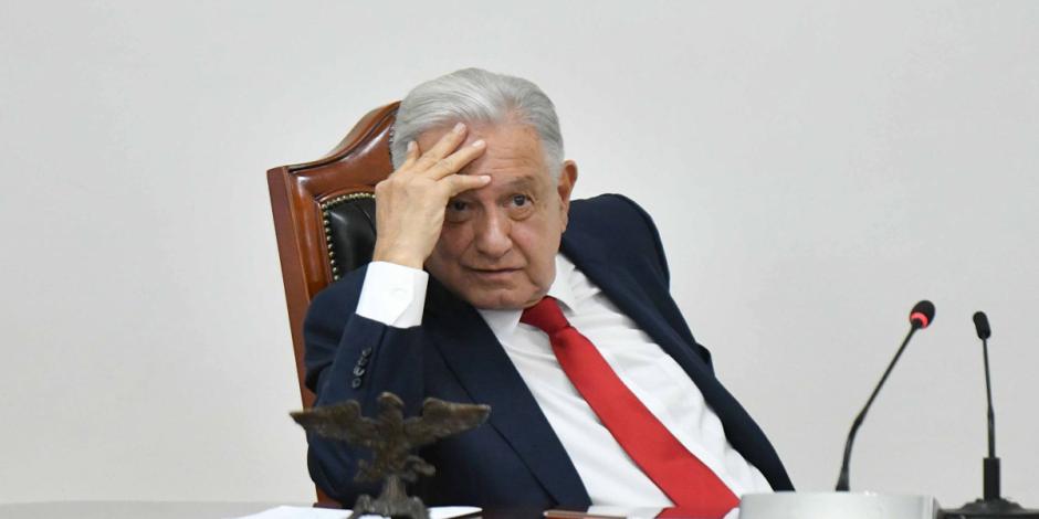 Andrés Manuel López Obrador, presidente de México, durante su la conferencia matutina realizada en el salón Ignacio Zaragoza