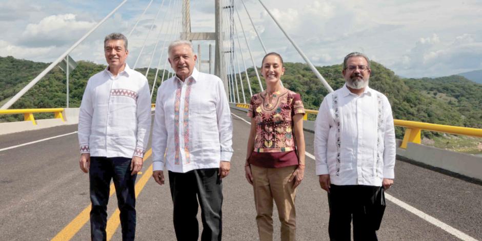 De izq. a der.: Rutilio Escandón, Andrés Manuel López Obrador, Claudia Sheinbaum y Jorge Nuño.