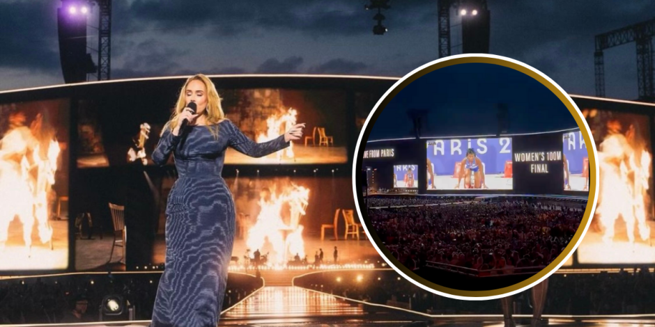 Adele proyecta en su concierto la final de 100 metros planos de los Juegos Olímpicos