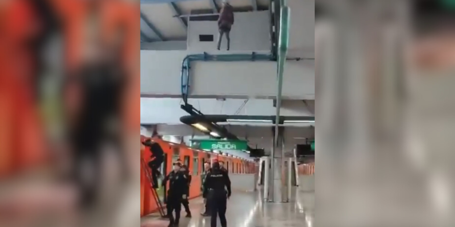 Hombre intenta arrojarse a las vías del metro