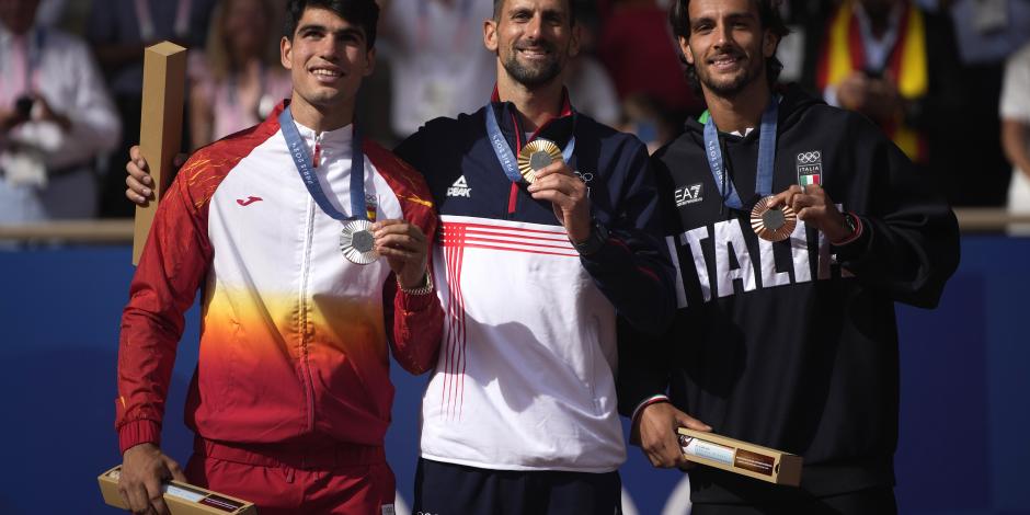 Novak Djokovic, Carlos Alcaraz y Lorenzo Musetti se quedaron con las medallas en tenis masculino de los Juegos Olímpicos de París 2024.