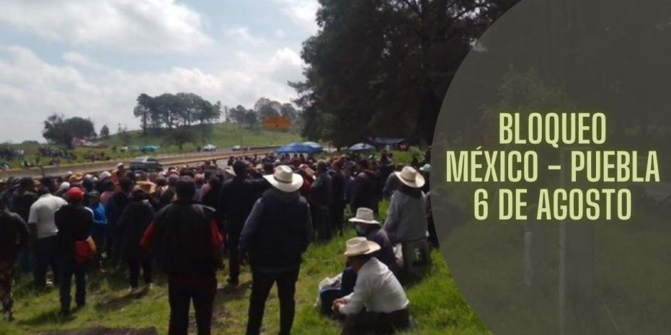 Bloqueo en la autopista México - Puebla.