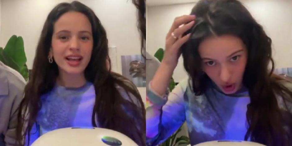 Rosalía asegura que se baña seguido y muestra la 'raíz impoluta' de su cabello.