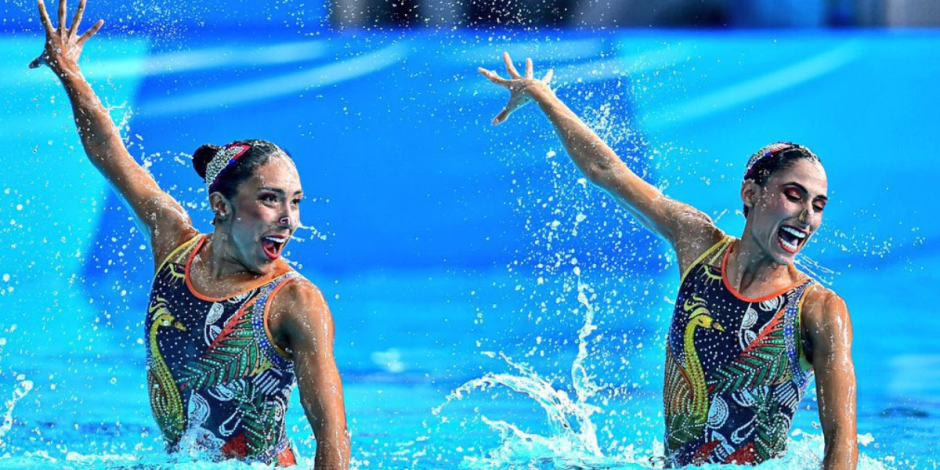 Nuria Diosdado y Joana Jiménez destacan en su primer día de natación artística en dúo