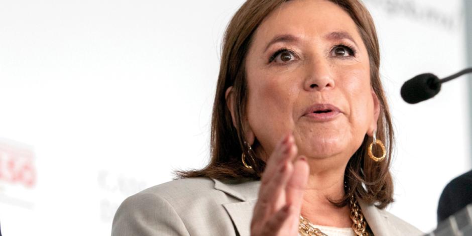 La excandidata presidencial Xóchitl Gálvez en una conferencia el pasado 26 de junio.