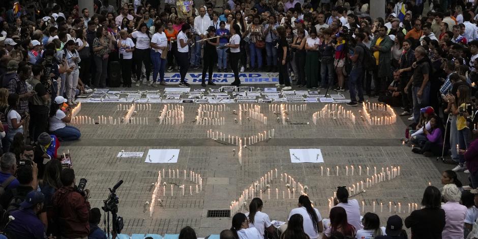 Familiares de personas detenidas durante las protestas en Venezuela realizaron una vigilia en su memoria, el pasado jueves en Caracas.