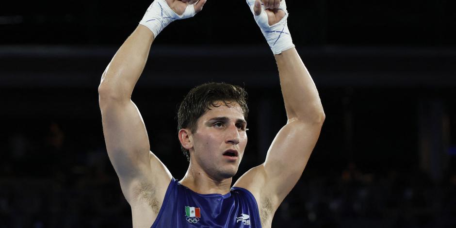 El pugilista, tras ganar uno de sus combates, en París.