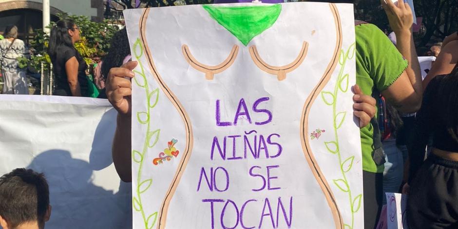 Protesta en contra de la violencia de género en Morelos, en marzo de 2023.