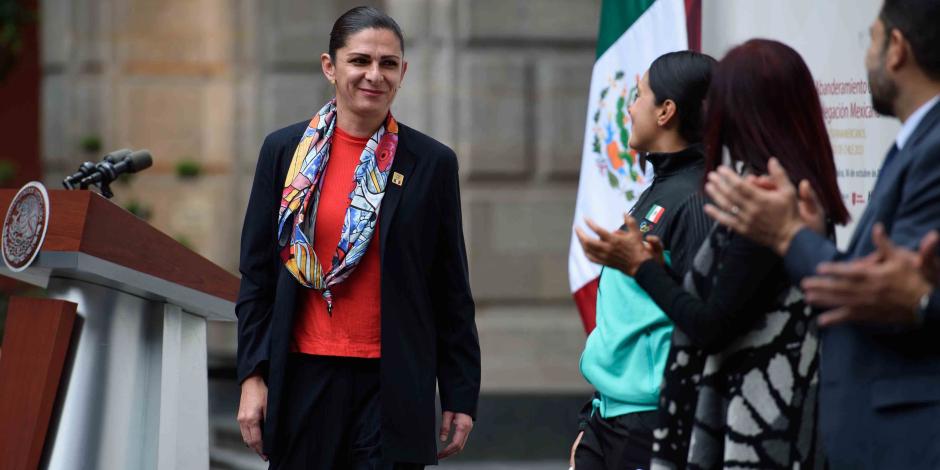 Ana Gabriela Guevara, titular de la Conade, en Palacio Nacional en octubre del año pasado.