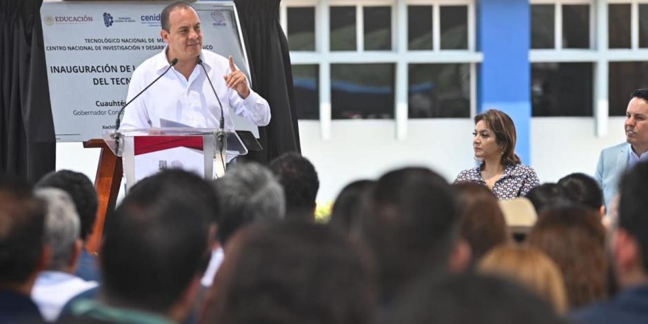 Cuauhtémoc Blanco, durante la inauguración del Cenidet, ayer.